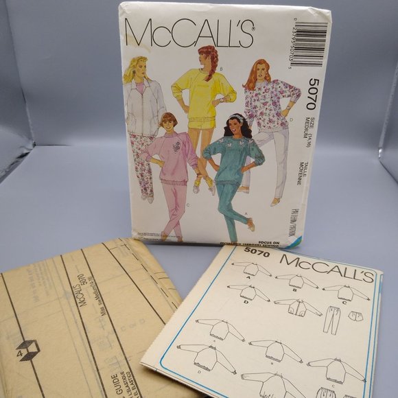UNCUT Vintage Sewing PATTERN McCalls 5070, Misses Stretch Knits 1987 Jacket Top - Picture 2 of 3